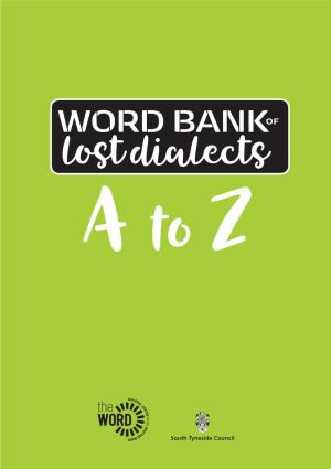 Word Bank of Lost Dialects