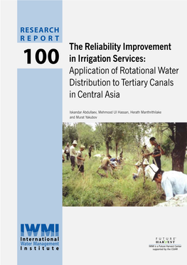 Application of Rotational Water Distribution to Tertiary Canals in Central Asia
