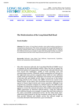 The Modernization of the Long Island Rail Road | Long Island History Journal