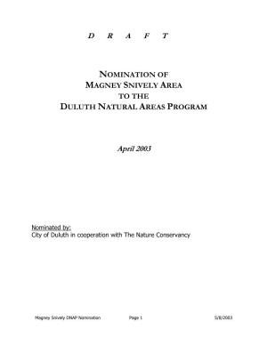 Magney Snively Natural Area Nomination