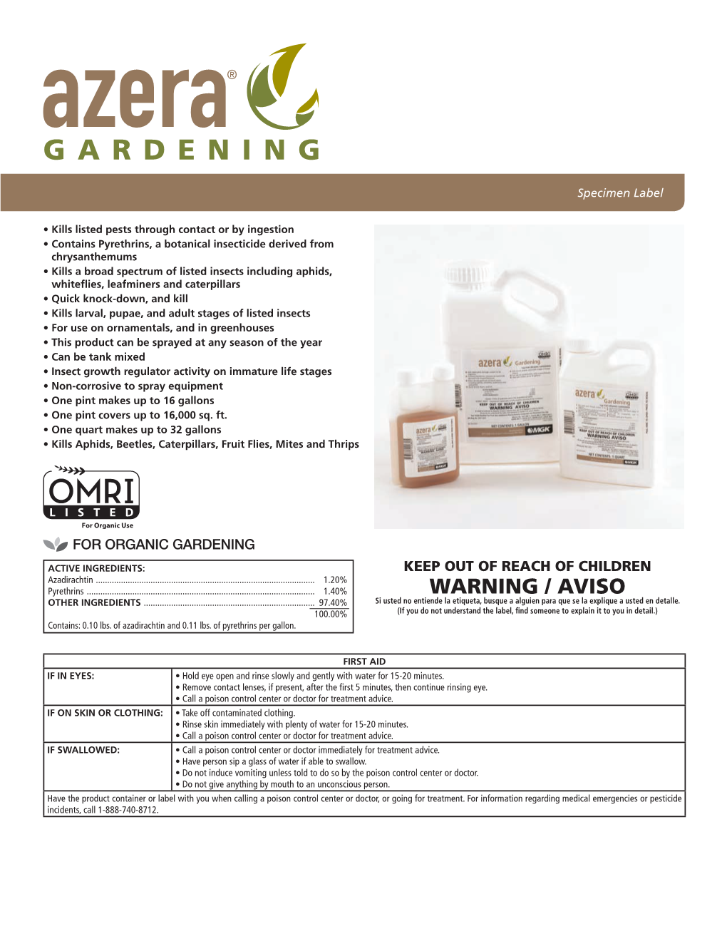 Azera Gardening Label