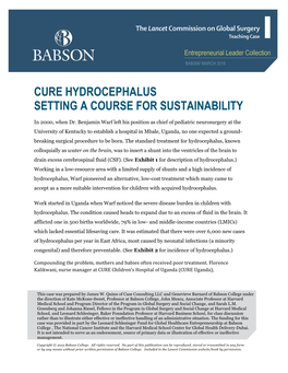 Cure Hydrocephalus Setting a Course for Sustainability