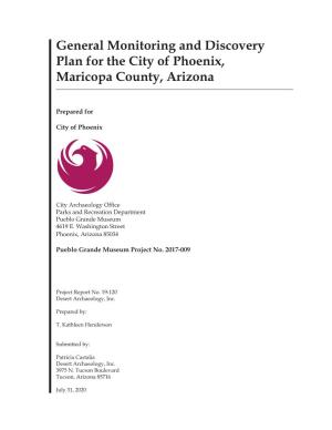 General Monitoring and Discovery Plan for the City of Phoenix, Maricopa County, Arizona