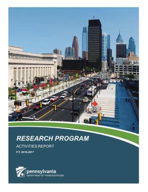 Research Program Activities Report F.Y