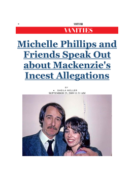 Michelle Phillips and Friends Speak out About Mackenzie's Incest Allegations