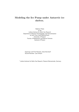Modeling the Ice Pump Under Antarctic Ice Shelves