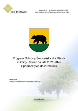 Program Ochrony Środowiska Dla Miasta I Gminy Rawicz Na Lata 2021-2025 Z Perspektywą Do 2029 Roku