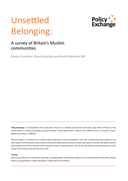 Unsettled Belonging: a Survey of Britain’S Muslim Communities