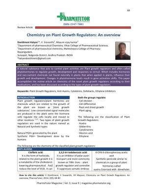 Chemistry on Plant Growth Regulators: an Overview