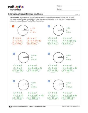 Estimating Circumference and Area