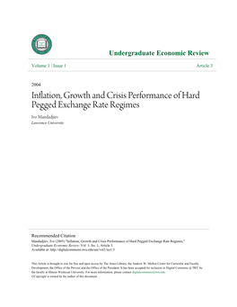 Inflation, Growth and Crisis Performance of Hard Pegged Exchange Rate Regimes Ivo Mandadjiev Lawrence University