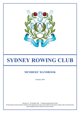 Joining Sydney Rowing Club