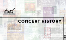 Bach Society of Dayton Concert History