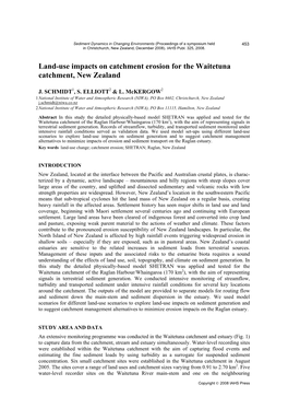 Land-Use Impacts on Catchment Erosion for the Waitetuna Catchment, New Zealand