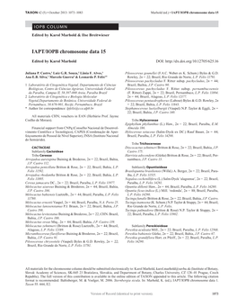 IAPT/IOPB Chromosome Data 15