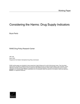 Drug Supply Indicators