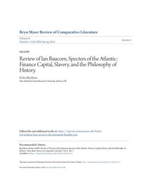Review of Ian Baucom, Specters of the Atlantic: Finance Capital, Slavery, and the Philosophy of History