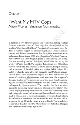 Miami Vice As Television Commodity