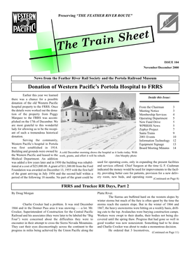 Train Sheet #104 November/December 2000