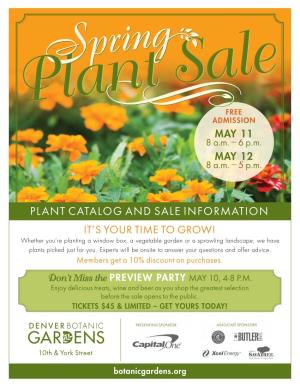 Plant Catalog and Sale Information