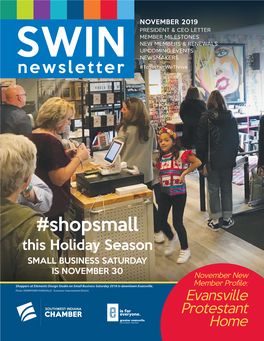 Shopsmall This Holiday Season Greater Evansville SMALL BUSINESS SATURDAY IS NOVEMBER 30 November New