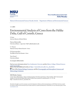 Environmental Analysis of Cores from the Helike Delta, Gulf of Corinth, Greece S