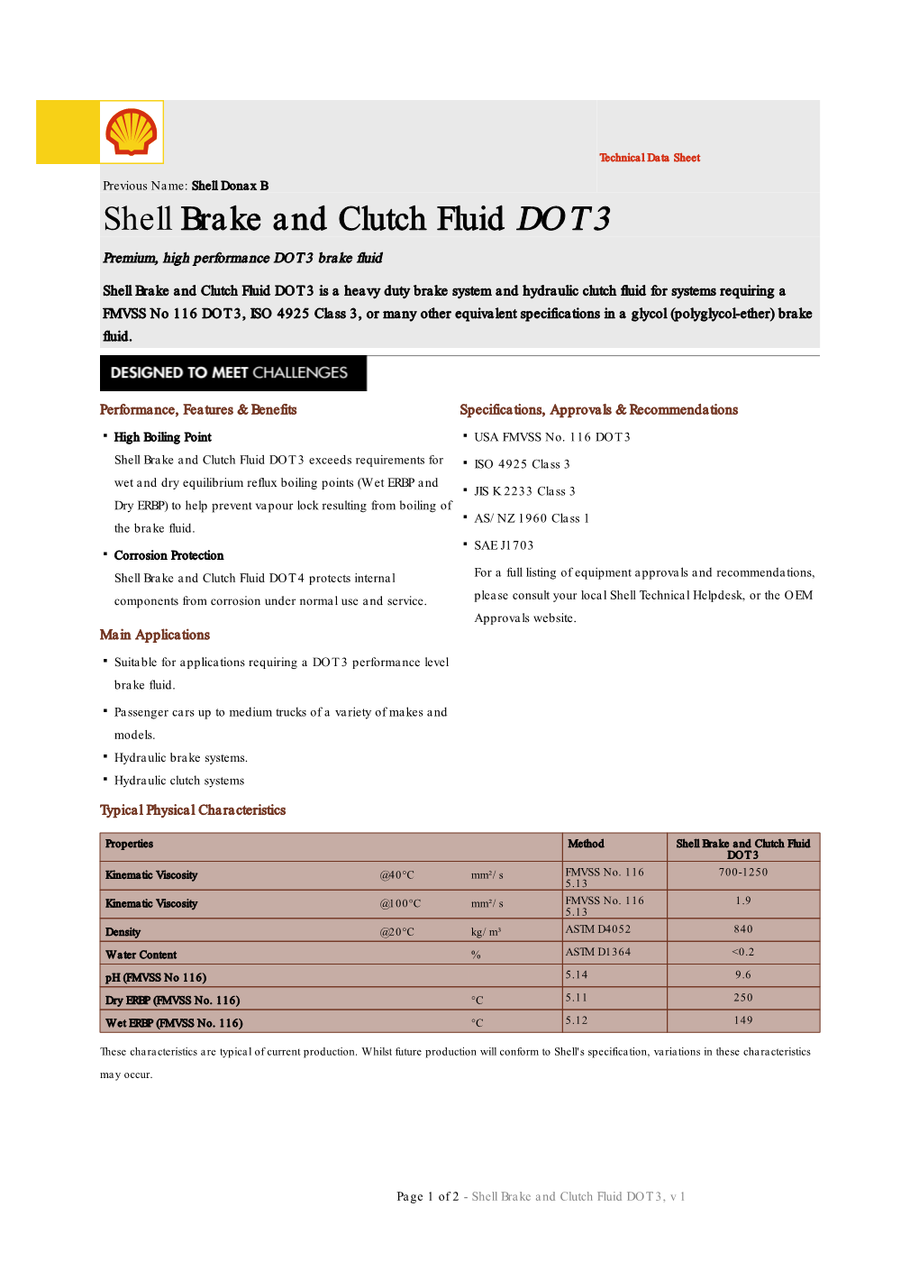 Shell Brake and Clutch Fluid DOT 3