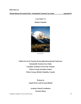 PDF FILE #2 Mount Robson Provincial Park