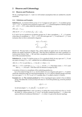 2 Sheaves and Cohomology