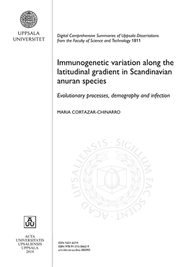 Immunogenetic Variation Along the Latitudinal Gradient in Scandinavian Anuran Species