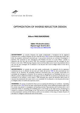 Optimization of Inverse Reflector Design