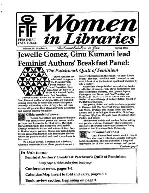 Jewelle Gomez, Ginu Kumani Lead Feminist Authors' Breakfast Panel