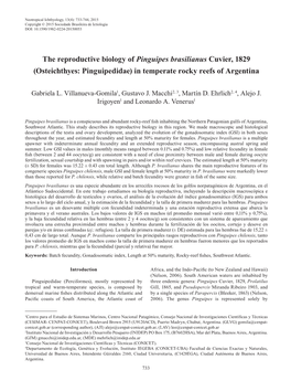 The Reproductive Biology of Pinguipes Brasilianus Cuvier, 1829 (Osteichthyes: Pinguipedidae) in Temperate Rocky Reefs of Argentina