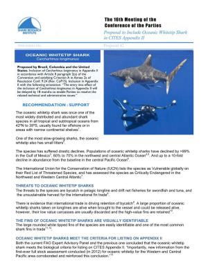 Oceanic Whitetip Shark Fact Sheet