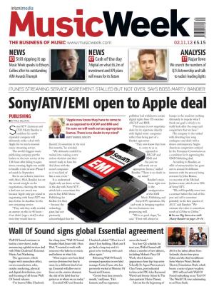 Sony/ATV/EMI Open to Apple Deal