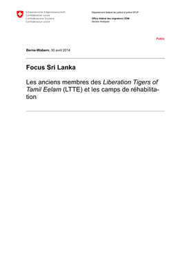 LTTE) Et Les Camps De Réhabilitation (30.04.2014