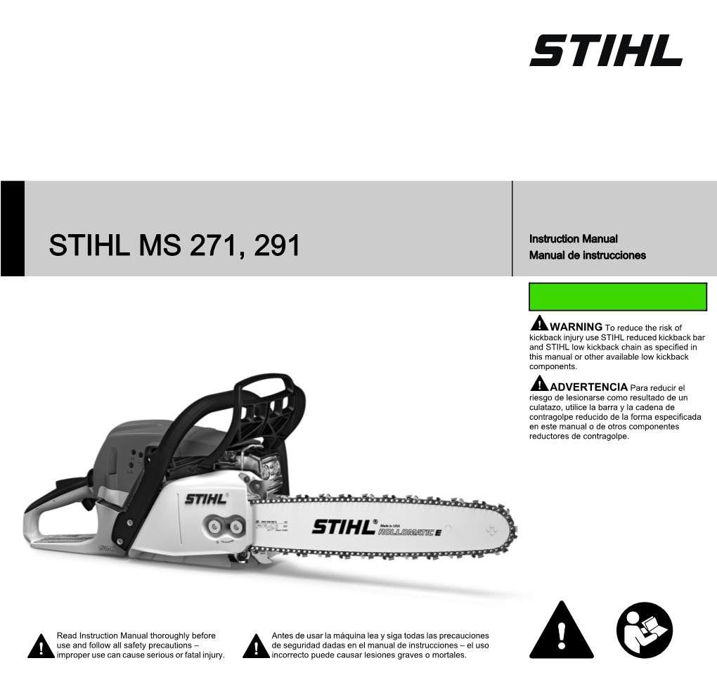 STIHL MS 271, 291 Instruction Manual