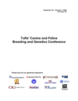 Tufts' Canine and Feline Breeding and Genetics Conference
