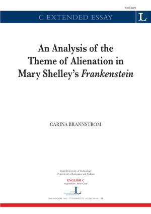 An Analysis of the Theme of Alienation in Mary Shelley's Frankenstein