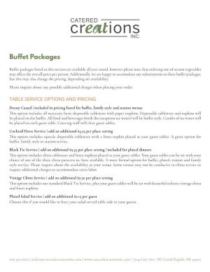 Buffet Packages