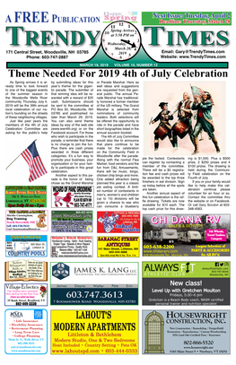 Theme Needed for 2019 4Th of July Celebration As Spring Arrives It Is Al- by Submitting Ideas for This Or Parade Marshal