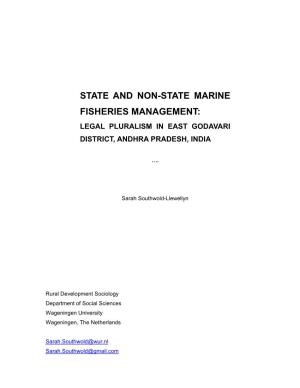 State and Non-State Marine Fisheries Management: Legal Pluralism in East Godavari District, Andhra Pradesh, India
