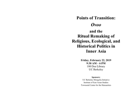 Points of Transition: Ritual Remaking of Religious, Ecological, And