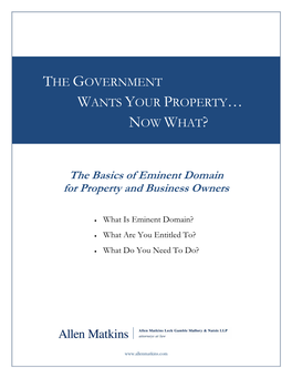 The Basics of Eminent Domain for Property and Business Owners