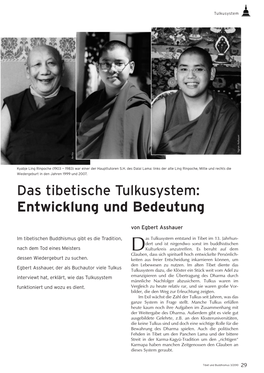 Das Tibetische Tulkusystem: Entwicklung Und Bedeutung
