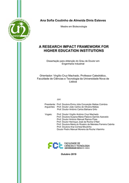 A Research Impact Framework for Higher Education Institutions