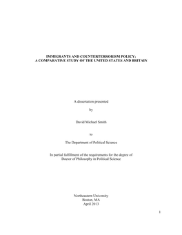 Immigrants and Counterterrorism Policy: a Comparative Study of the United States and Britain