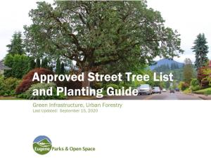 Approved Street Tree Species List and Planting Guide