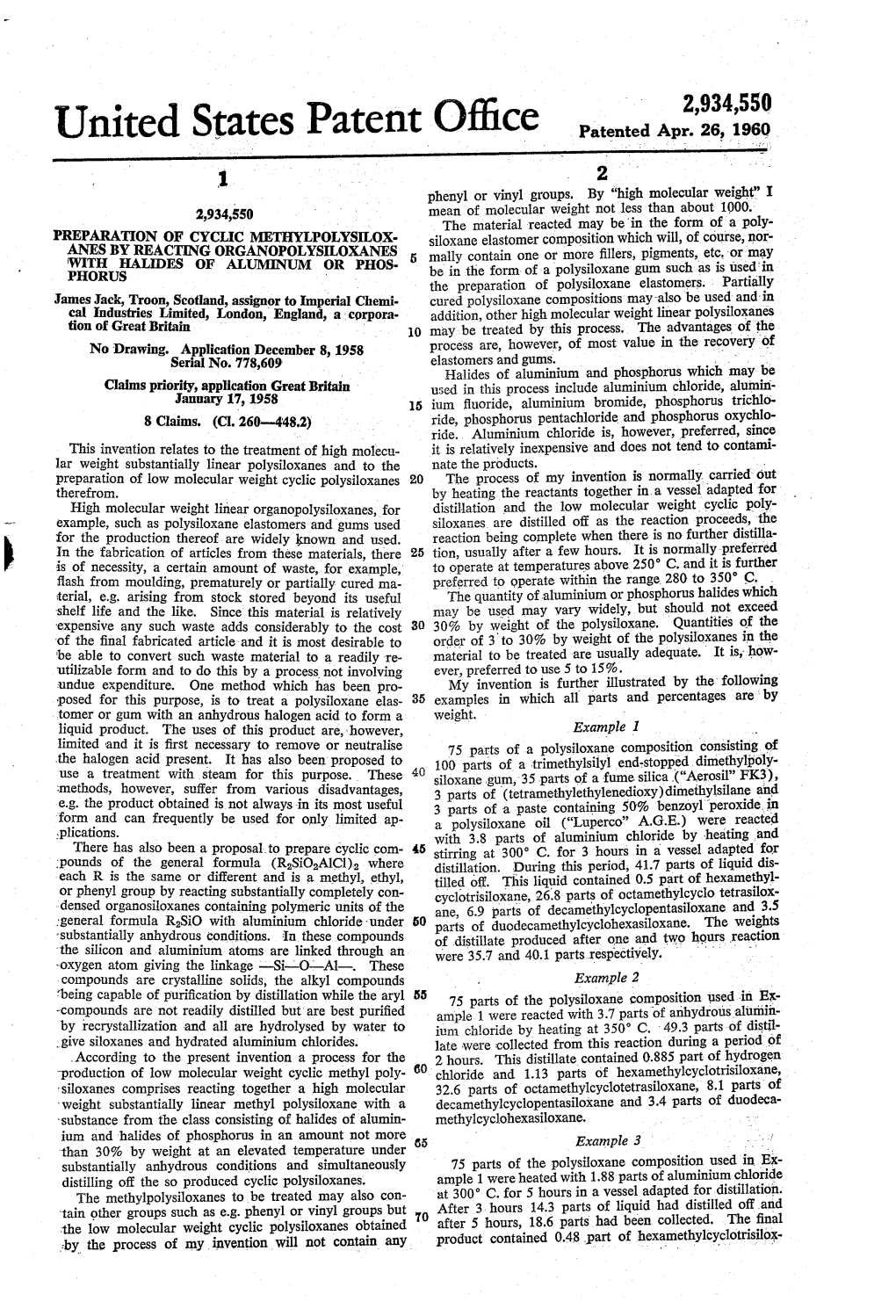 United States Patent Office 2 1