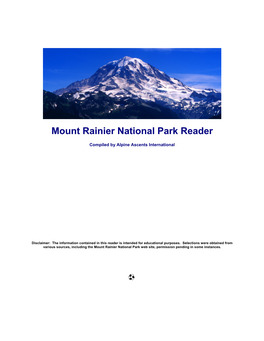 Mount Rainier National Park Reader